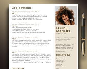 Resume Template for Google Docs, Cover Letter Template, Modern and Creative Professions, Adjustable, Minimalistic Resume Design