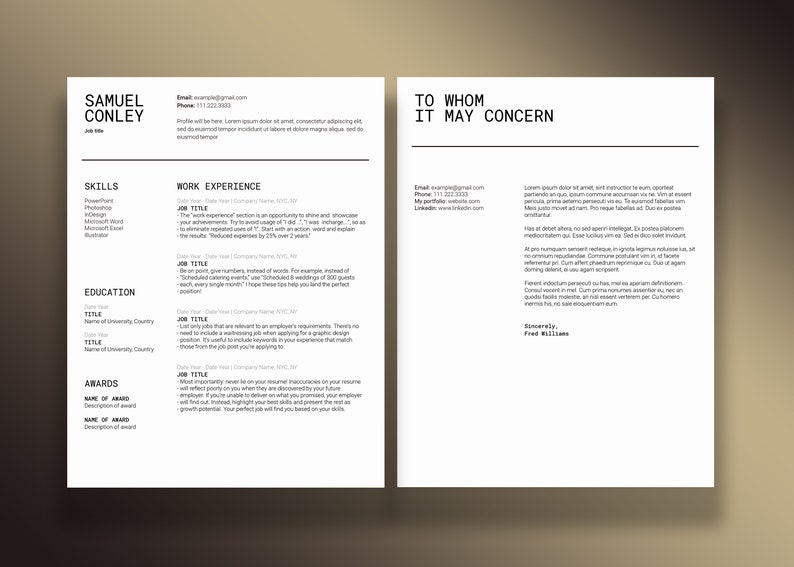 Customizable Resume Template for Google Docs, Cover Letter Template ...
