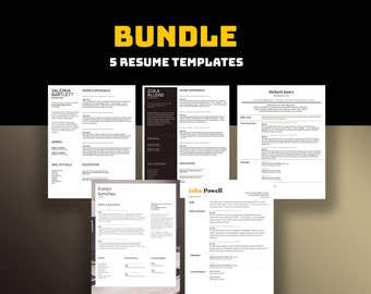 Paquete de plantillas de currículum para Google Docs, plantilla de CV, personalizable para cualquier profesión, fácil de editar, CV Google Docs