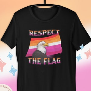 LESBIAN FLAG Vintage Aesthetic wlw T shirt Unisex sapphic LGBTQ Lesbian Pride Pin Bracelet Gifts Memes Parody Shirt Eagle Flag Pride Month