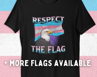 TRANSGENDER FLAG Vintage Aesthetic T shirt Unisex Trans Nonbinary LGBTQ Trans Pride Ftm Mtf Gifts Funny Memes  Parody Shirt Eagle Flag
