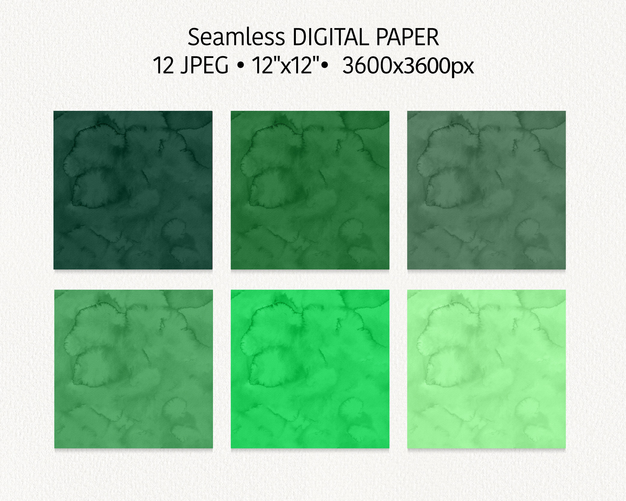 Green Watercolor Digital Paper Pack, Forest Tones, Army Abstract ...