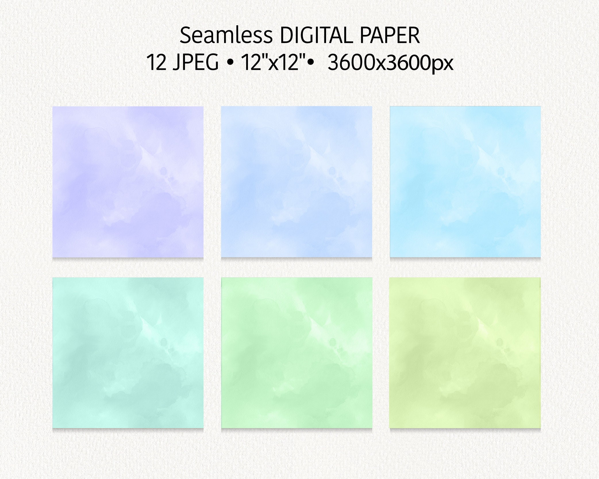 Pastel Watercolor Digital Paper Pack, Abstract Watercolor Background ...