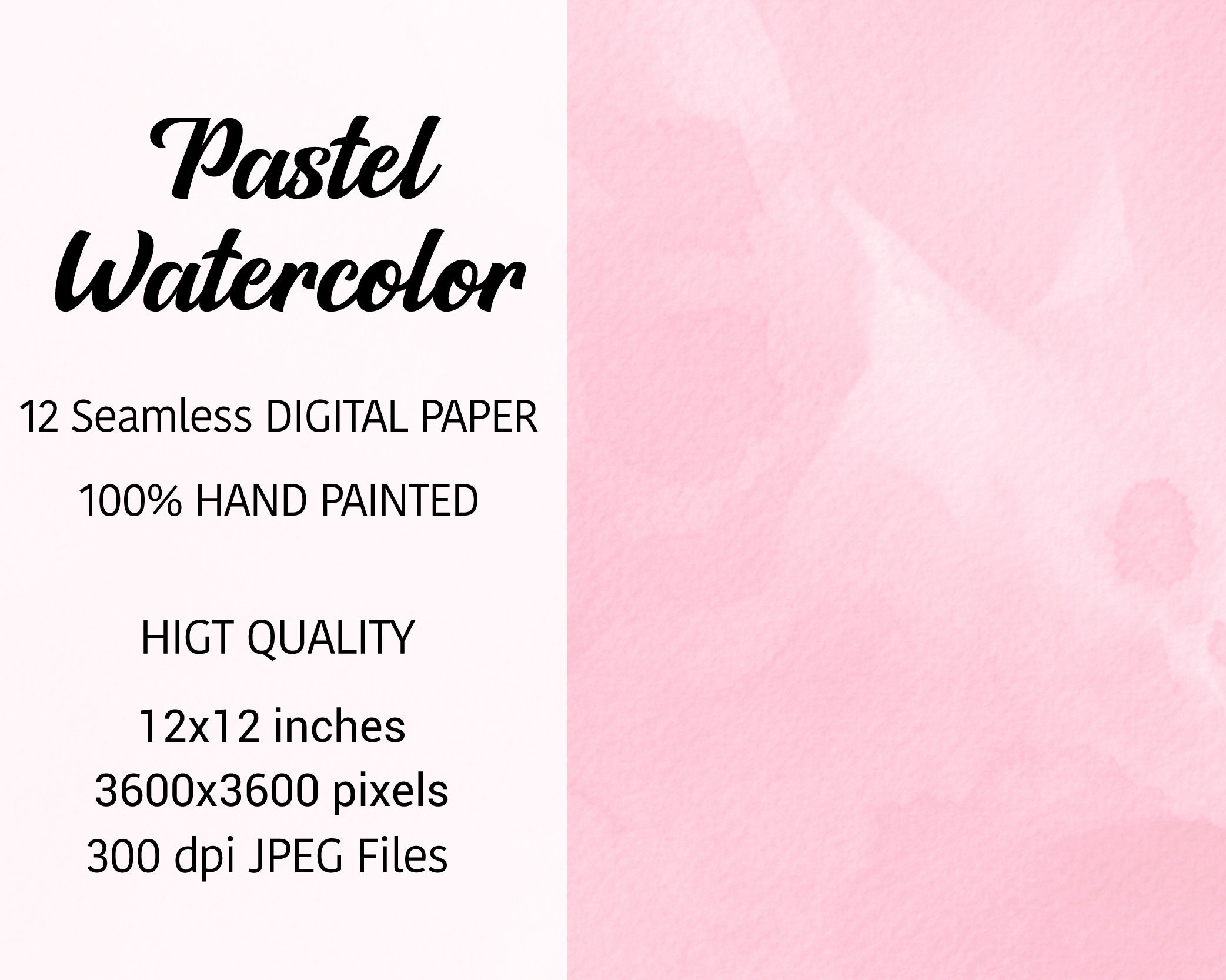 Pastel Watercolor Digital Paper Pack, Abstract Watercolor Background ...