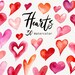 Watercolor Heart Valentine Day Clipart. Hand Painted Pink, Red Hearts ...