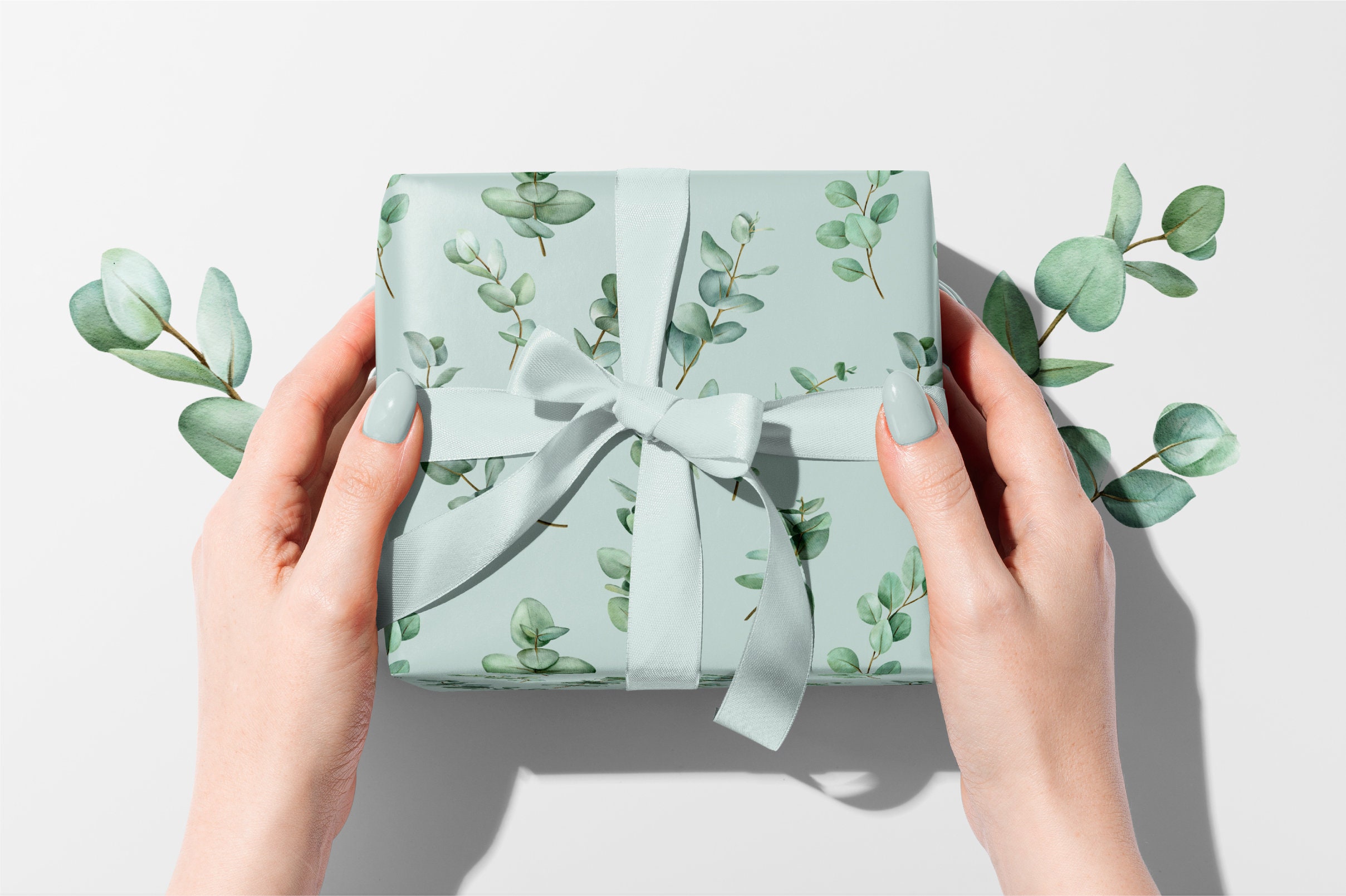 Watercolor Eucalyptus, Digital Seamless Paper Pack, Greenery Pattern ...