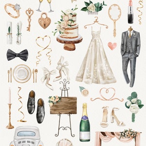 Watercolor Wedding Clipart, Bride Clip Art, Cute Love, Wedding Arch ...