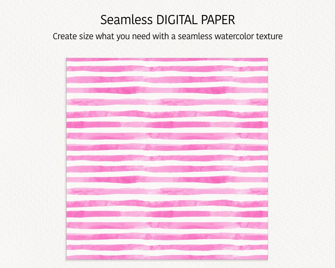 Watercolor Stripes Digital Paper Pack, Abstract Watercolor Textures ...