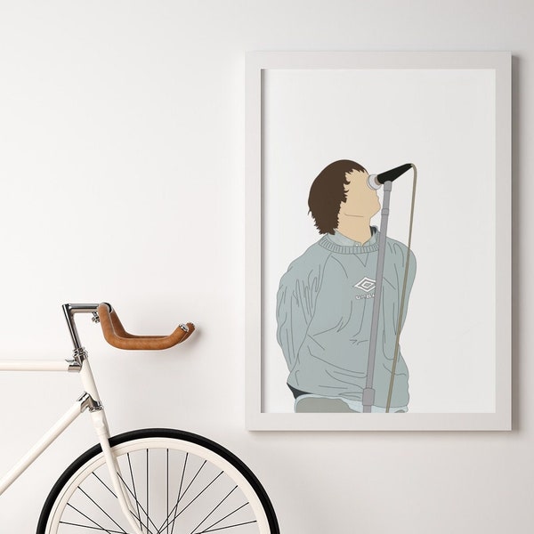 Oasis Liam Gallagher Print | Music Print | Home Decor Wall Art | Indie Rock Poster Art | Britpop | Concert Poster