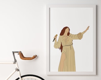 Florence and the Machine Music Print | Music Poster | Home Decor Wall Art | Living Room | Bedroom | Indie Rock Poster Art | Concert | Gig