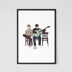 Oasis Liam and Noel Gallagher Print | Music Print | Home Decor Wall Art | Living Room | Bedroom | Indie Rock Poster Art