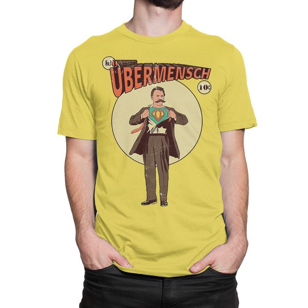 Friedrich Nietzsche Ubermensch Superhero T-Shirt, Men's and Women's Sizes (NIT-553917)