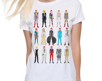 David Bowie Characters T-Shirt, Ziggy Stardust Tee, Men's and Women's Sizes (drs-701)