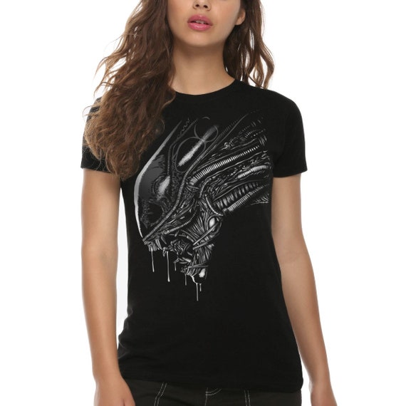 Style3 T-shirt Donna Xenomorfo Alien: Maglietta In Puro Cotone, Vestibilità Aderente, Stampa Vintage. Certificata Oeko-Tex 100, Morbida E Sostenibile.