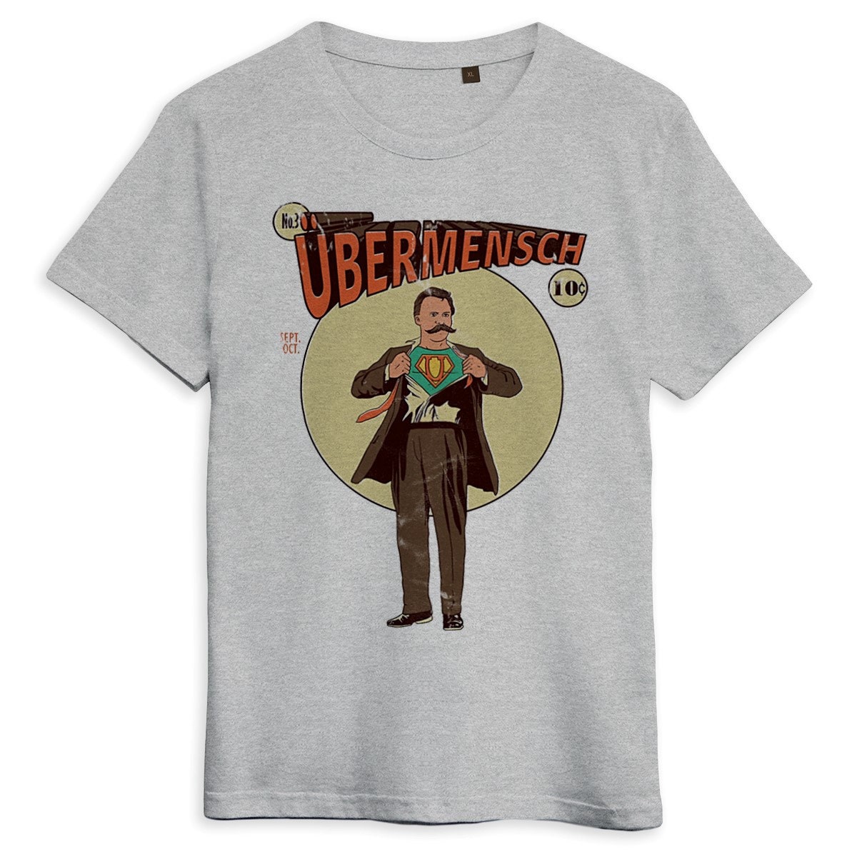 Friedrich Nietzsche Ubermensch Art T-shirt, Men's and