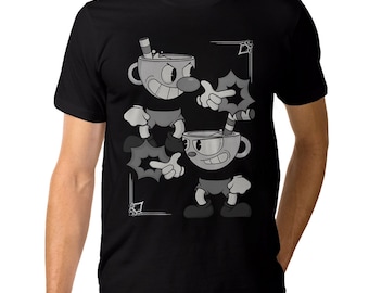 Cuphead and Mugman T-Shirt, Men's and Women's Sizes (drsh-289)