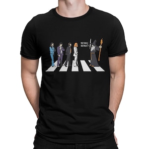 The Beatles and Gandalf On Abbey Road Funny T-Shirt, Men's and Women's Sizes (BEA-308368)