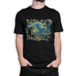 Camiseta El Rey León La noche estrellada, estilo Vincent van Gogh, tallas para hombre y mujer (drsh-214)