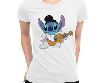 Stitch As Elvis Presley Art T-Shirt, Herren- und Damengrößen (drsh-218)