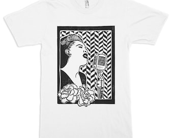 Billie Holiday Retro T-Shirt, Men's and Women's Sizes (drsh-338)