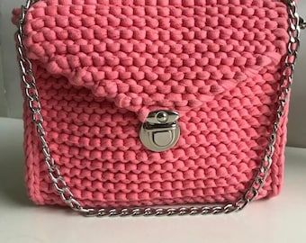 Knit bag, chain bag, crochet bag, woven bag, crocheted bag, knitted bag, handwoven, handmade, handbag for women