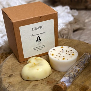 Coffret cadeau relaxation | Bougie fleurie | Sel de bain | Savon | Cadeau anniversaire | Fête des mères | Maîtresse | Nounou | Atsem | EVJF