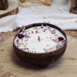 Vela de coco | Vela exótica | Vela decorativa | Día de la Madre | Vela floral | Regalo de Navidad | Cera de soja natural | Despedida de soltera