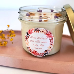 Vela de regalo para maestro | Vela perfumada hecha a mano | Vela de niñera | Gracias maestro | Vela de flores | Vela Atsem | vela de agradecimiento