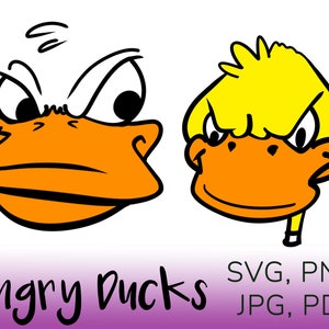 2 Angry Duck Designs - Clip Art Cut Files Bundle Vector SVG PNG JPG pdf Instant Download