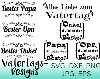 Vatertag Bundle - Papa Opa Onkel - SVG DXF PNG jpg eps Vector Digitaler Download