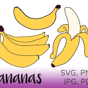 Bananen Bundle Clip Art - SVG, PNG, JPG, pdf - Dateien für die Schneidemaschine