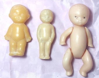 ブラウンベビーコレクション ヴィンテージ 小さなプラスチック製ベビー 