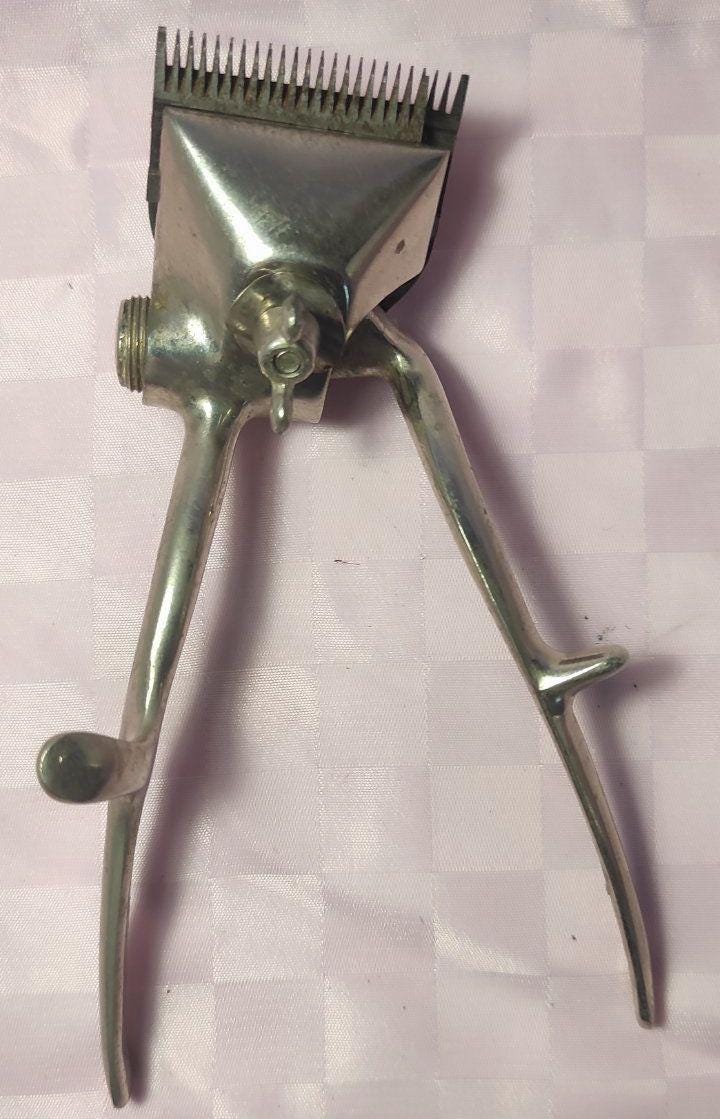 Cortadora de pelo manual vintage, cortadora de pelo mecánica