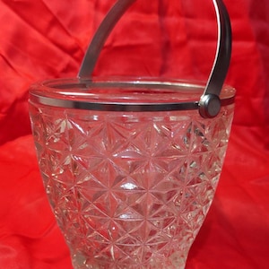 Vintage Klare Schale aus Pressglas, Vintage Glas Bonbonschale, Obstschale, Retro Küchendekoration, Vintage Glas Eiskübel, Vintage Glaswaren