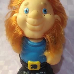Vintage rubber toy USSR boy Gnome Gnome with red hair gift for a child toy boy in clothes rubber doll 17cm