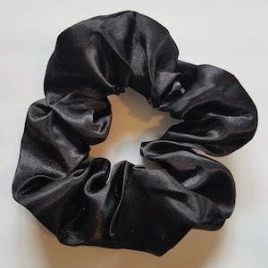 Black handmade scrunchies for the hair tie accessories for her bridal accessories gift for her pony tail holder for hair
