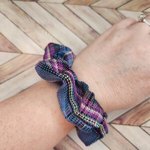 Handmade scrunchies for the hair tie accessories for her bridal accessories gift for her pony tail holder for hair plaid pony tail holder