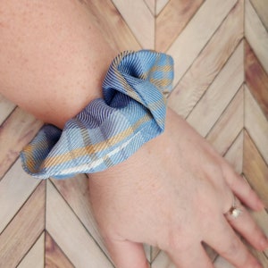 Handmade scrunchies for the hair tie accessories for her bridal accessories gift for her pony tail holder for hair plaid pony tail holder