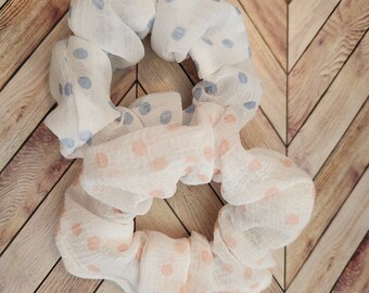Handmade Polka Dot Scrunchie, Comfortable Hair Tie
