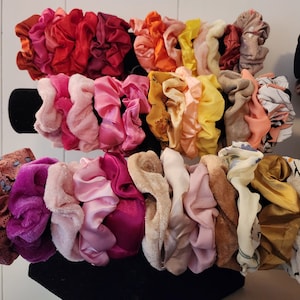 40 Handmade assorted scrunchies for the hair accessories for her gift for her pony tail holder for hair plaid pony tail holder
