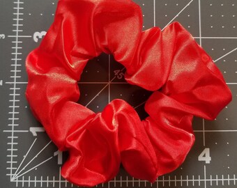 Handmade Red Scrunchie: Hair Tie Accessory