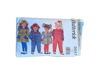 Butterick 3047 vintage sewing pattern CUT toddler jumpsuit dress toddler back to school