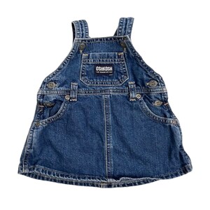 OshKosh Baby Jean Dress Vintage Overalls Cut Infant Newborn