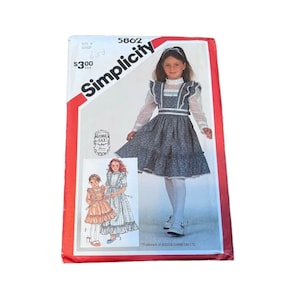 Simplicity 5862 Gunne Sax vintage 80s sewing pattern uncut dress frilly cottagecore child dress