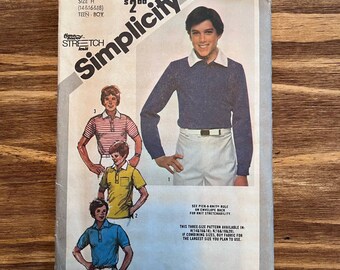 Simplicity 9995 vintage sewing pattern button down shirt
