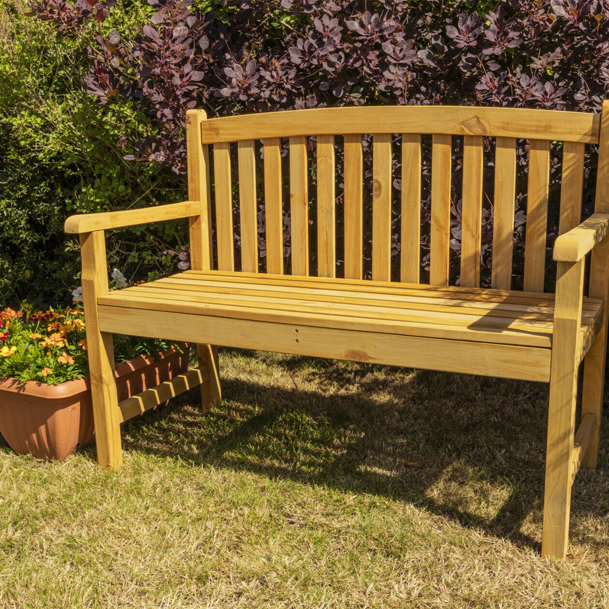 Wooden Garden Bench Outdoor Wood Garden Bench Wood 5ft Etsy UK