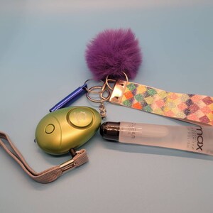 Multicolor diamond cut wristlet keychain for kids safety