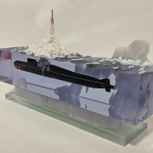 Diorama of Submarine 667BDRM Dolphin class NATO codification Delta IV