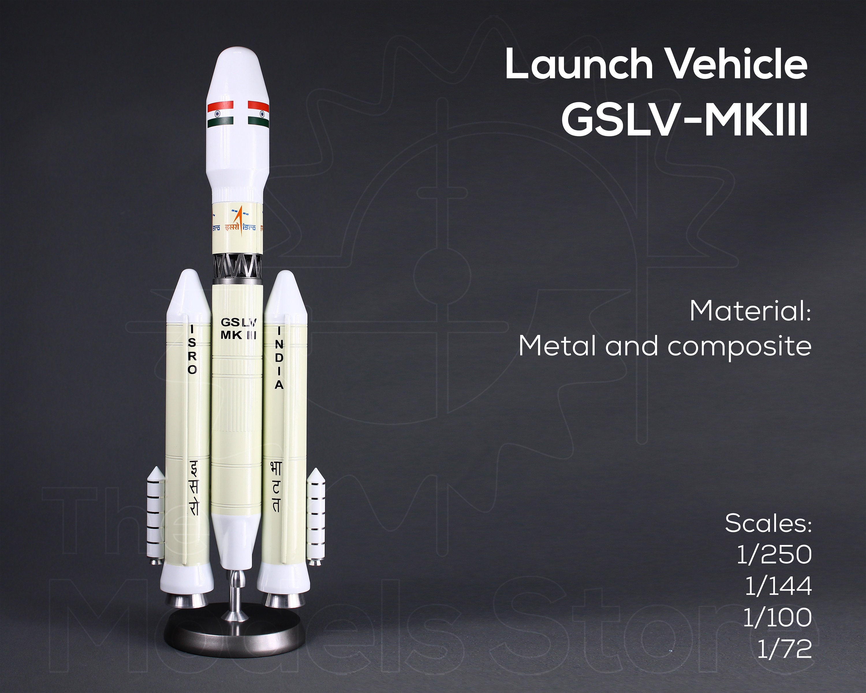 Indian ISRO GSLV MK3 Rocket Spacecraft Launch Vehicle Scale Model