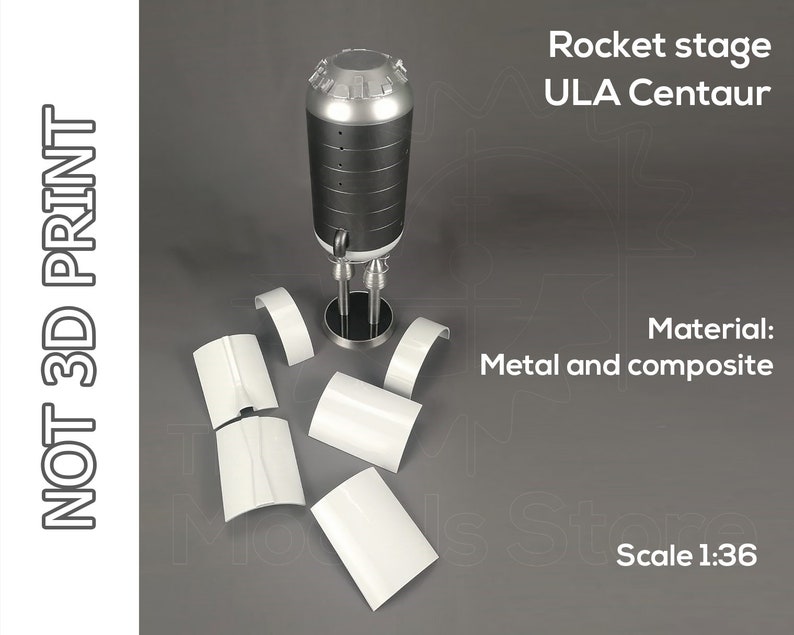NASA ULA Centaur rocket stage scale model scale 1:36 13.9 tall 35.5 cm tall Made of metall and composite zdjęcie 1